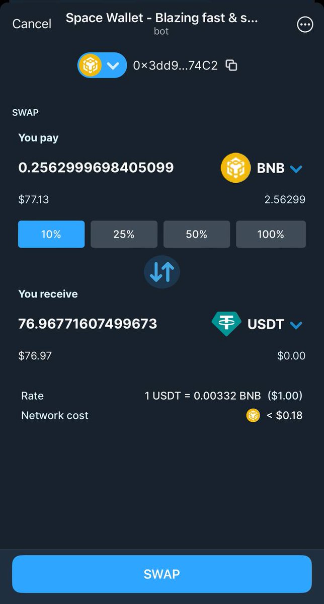 zebucus24's tweet photo. Hey folks! π Space Wallet is on fire with its relentless service! π₯ Now you can effortlessly swap your tokens using @0xSpaceWallet on Telegram.
How amazing is that? π€© Give it a try and share your feedback. Let's go! #SpaceWallet #Crypto #TokenSwap π₯ https://t.co/5NYFagyEfl