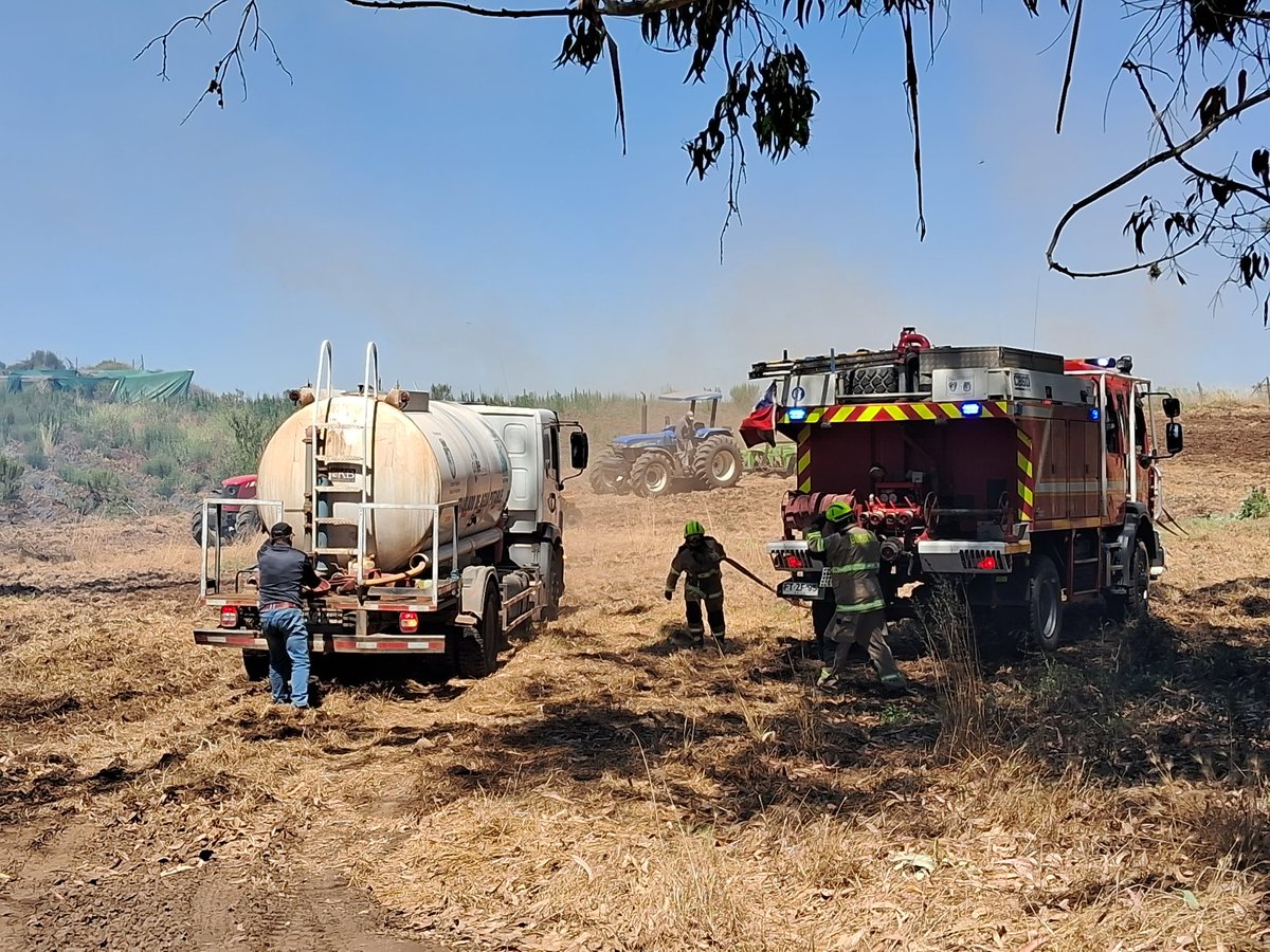 StoDomingoECO12's tweet photo. Al momento, contenido por trabajos de Bomberos Santo Domingo y San Pedro está incendio en el sector Pangui Rosa en Santo Domingo, tres tractores y lugareños trabajaron en la contención, preliminar 2 hectáreas aprox
@santodomingocl
@CenaprocCL @Senapred @conaf_minagri https://t.co/UtQ3RSxKov