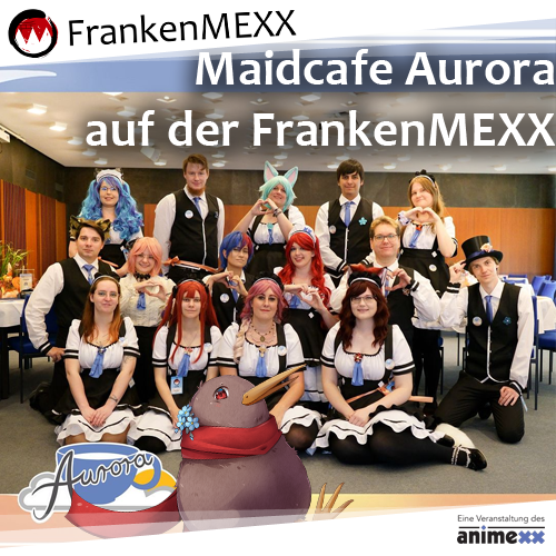 FrankenMEXX's tweet photo. 🌟 Das legendäre Maid- und Host-Café "Café Aurora" ist zurück auf der #FrankenMEXX! Lass dich von unseren bezaubernden Maids &amp; Hosts verzaubern, während du köstliche Leckereien genießt. Eine magische Erfahrung erwartet dich - sei dabei! ✨💖 https://t.co/K1PDW1IAdM