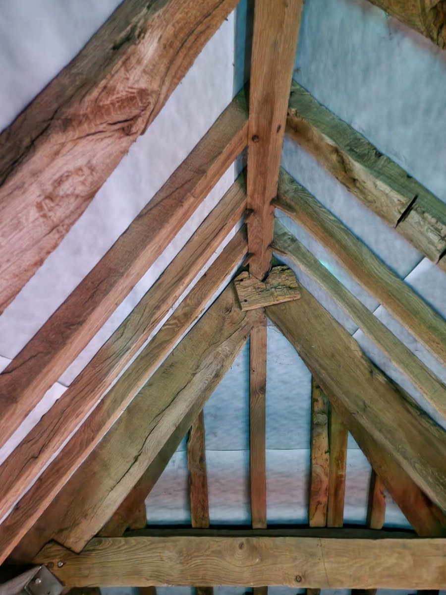 Our current project is this beautiful grade 2* listed chapel where we are doing some lime plastering to the interior walls. Beams have been dated to late 17th century and I've included a picture of some items found within the plaster-2 oyster shells and piece of glazed pottery!