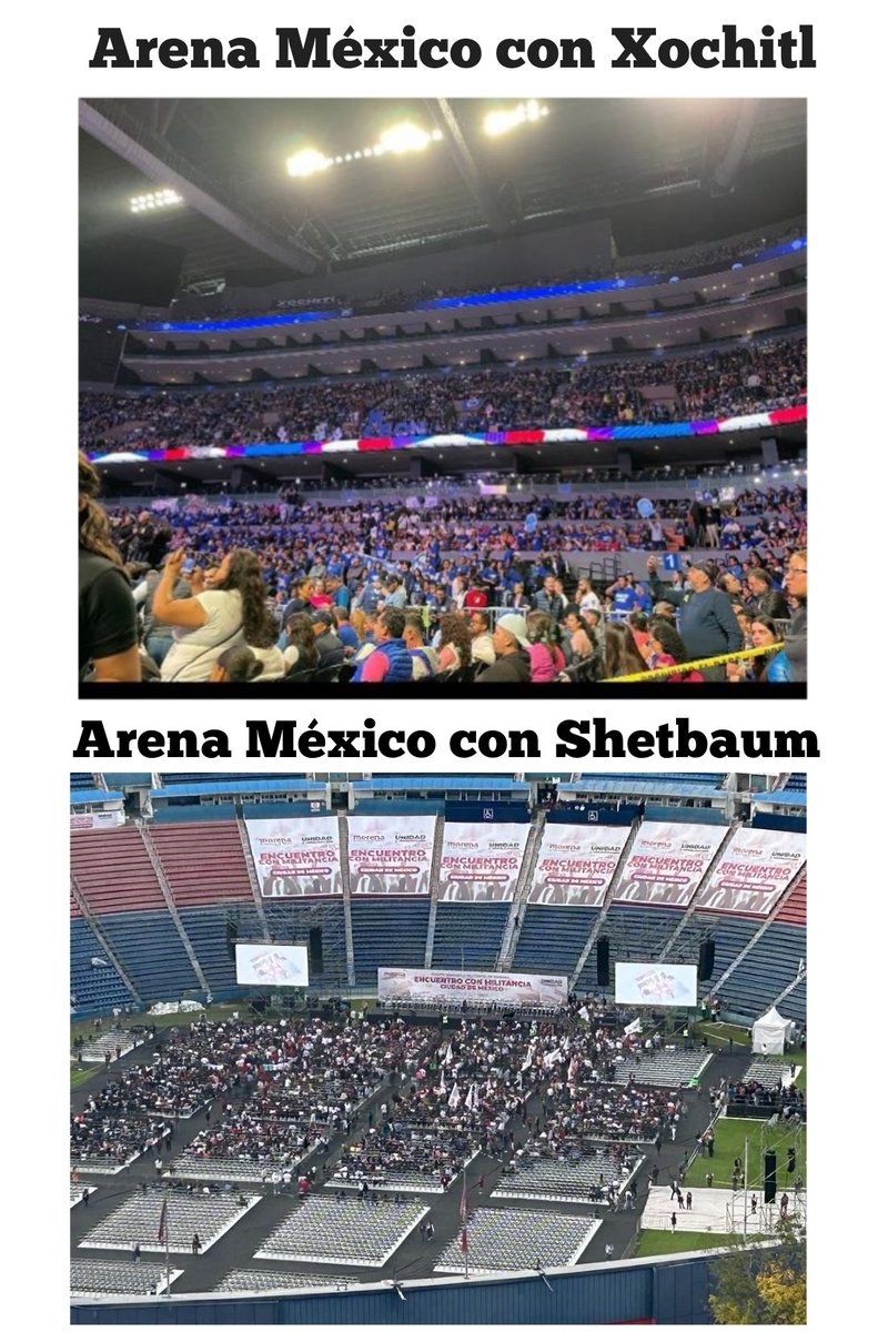 ArmendarizP4's tweet photo. La gente ya habló y ya dejo en claro quién quiere que sea su presidente. El #AmorXMexico  nadie lo detiene.
#XochitlLlenoLaArena 
#MexicoVaConX #MexicoConXochitl
#XochitlGalvezPresidenta2024 https://t.co/9zZ7F0C7QI