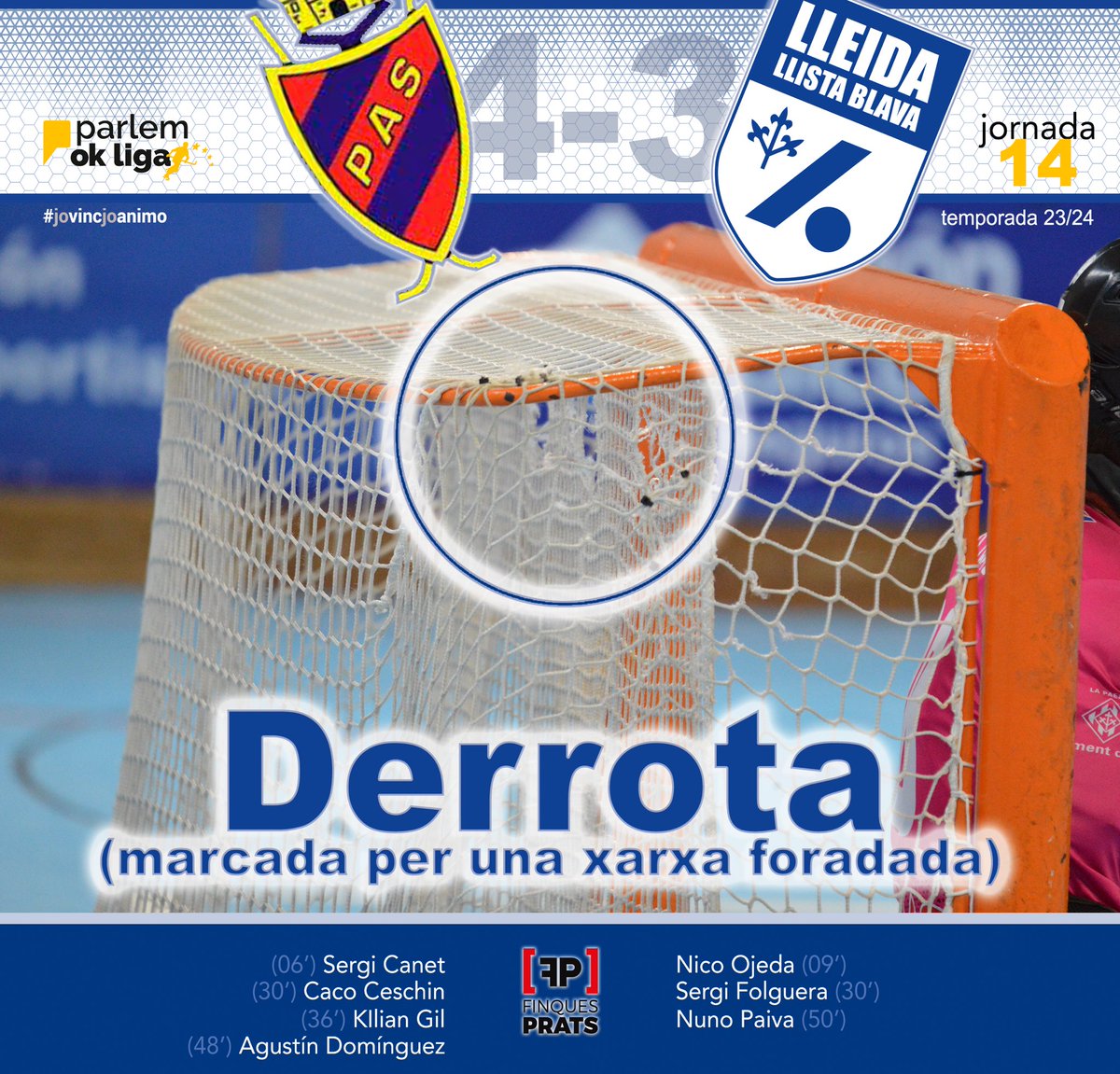 Escàndol arbitral amb un gol inexistent per l’ <a href="/AlcoyPas/">PasAlcoy</a> que pasa per una xarxa foradada que li dona la victòria. Els àrbitres a més, deixen seguir els 20 minuts de partit amb aquesta greu deficiència per no admetre la situació, tal com ells mateixos han reconegut.