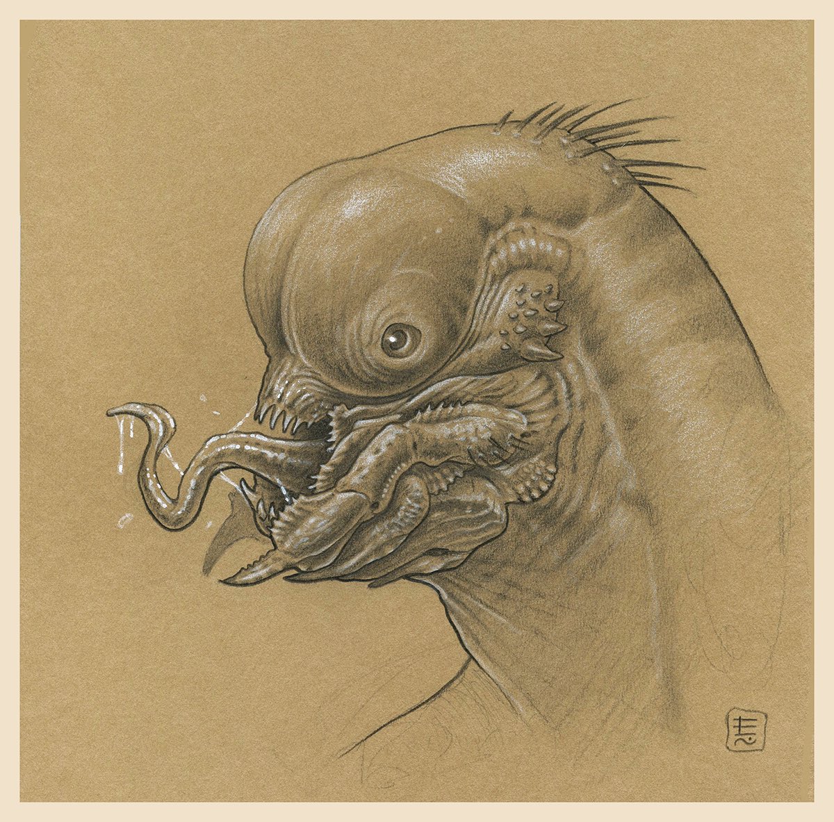 A sketch for one of my lovely backers who supported my book “Creatures & Pictures”. #creaturedesign #collectingart #originalart #entenn #creaturedesignbook #alien #crabface #drawingfromtheimagination