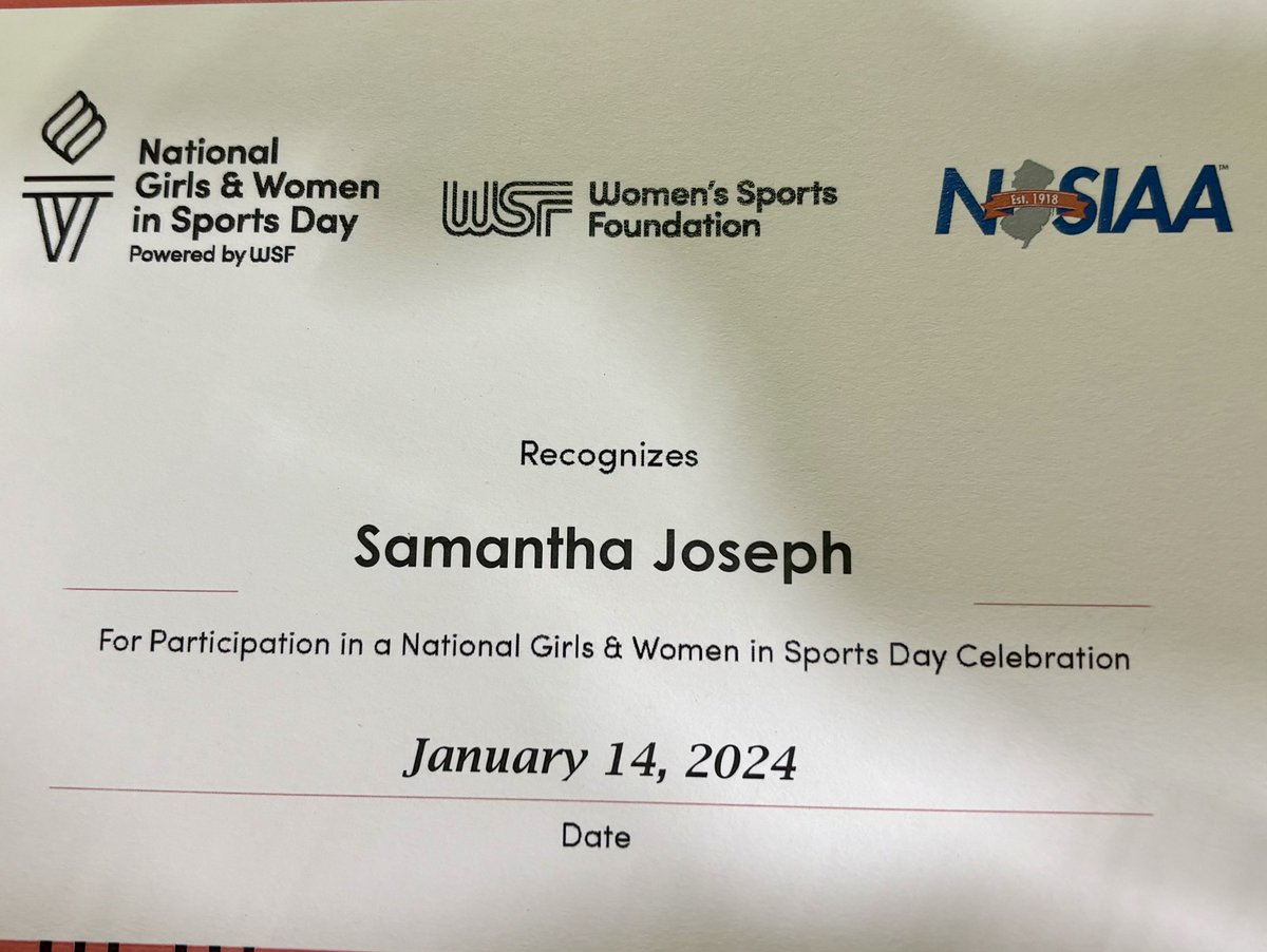 So Extremely Proud of Samantha for receiving a Certificate from NJSIAA to represent Becton Regional HS for National Woman’s and Girls Athletic week!!  Such an accomplishment to have been chosen. Hard work pays off!!
<a href="/BectonHS/">Becton Regional High School</a>  <a href="/Becton_Soccer/">BectonSoccer</a> @BectonHSbball <a href="/SoftballBecton/">Becton Softball</a>
