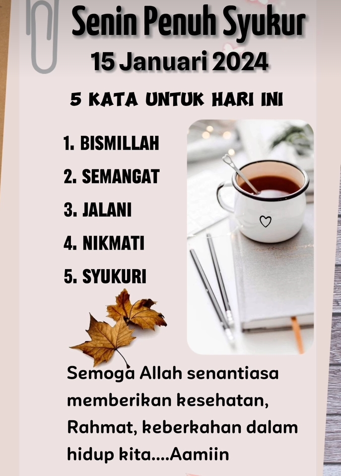 Assalamualaikum warahmatullahi wabarakatuh,,, Bismillah,, Selamat pagi dan selamat beraktivitas untuk sobat semua, semoga sukses dan bahagia selalu Aamiin ya rabbal a'lamiin,, Wassalamu'alaikum warahmatullahi wabarakatuh 👍🙏