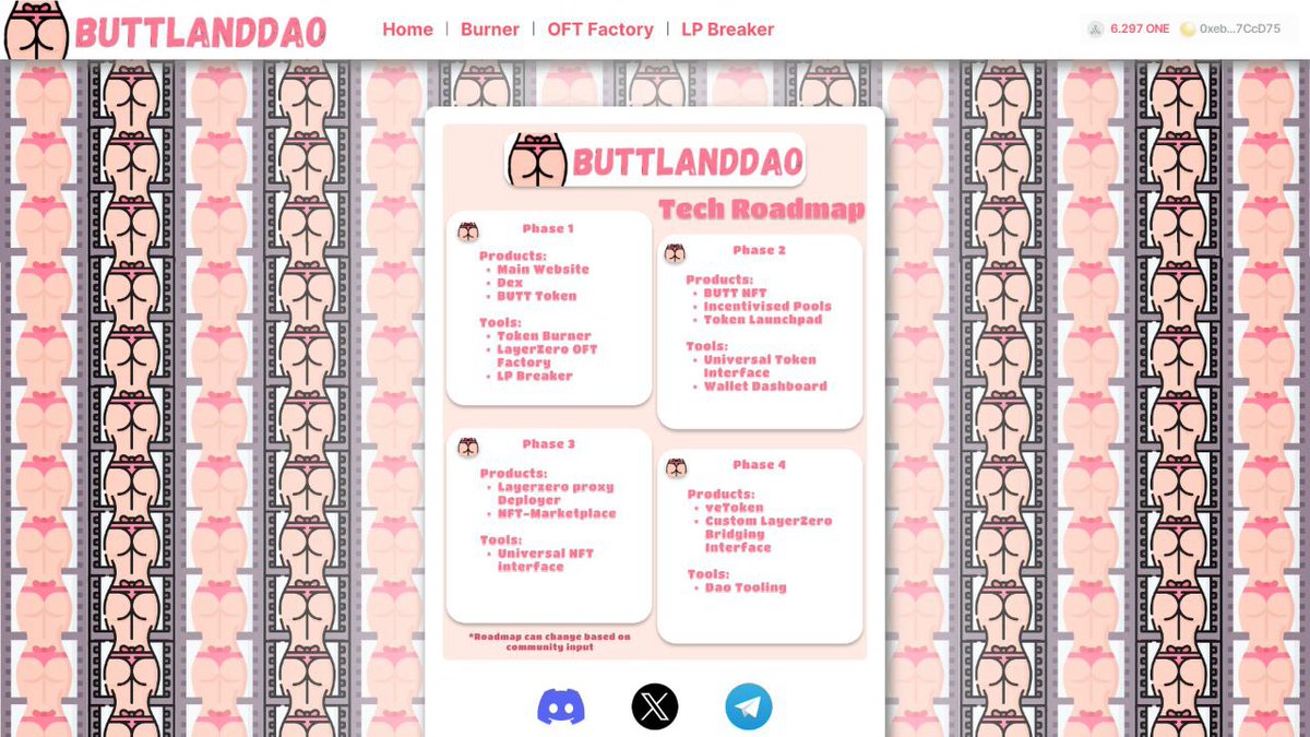 CLD_Tokens's tweet photo. @ButtlandDAO Team Continues to see some Serious Upgrades.
#Muti #dApp #DEX #Burner
#DeFi $Token Launcher ๐ช
@LayerZero_Labs
Friendly $Tokens ๐คฏ
(Soft Launch S๐N)
#ButtSwap #HarmonyONE
Please Share ANY Comments /Thoughts ๐ https://t.co/C6KVqHUvk7