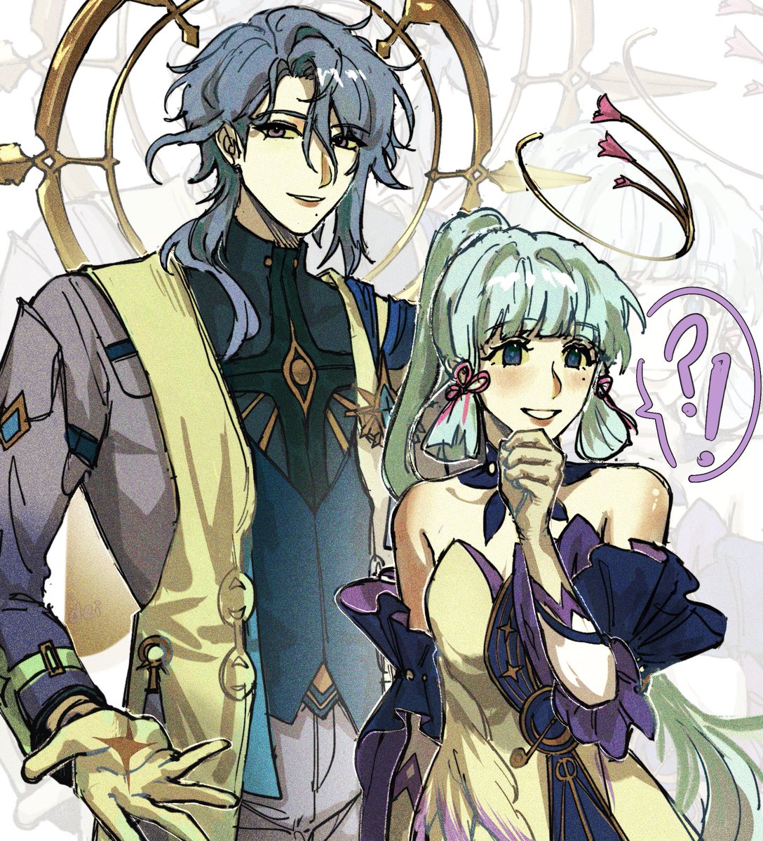 deiknryko's tweet photo. 2/2 kamisato penacony siblings switch 🔄 

I didn’t draw the wings, I’m sorry…. https://t.co/wPZr1E0oH1