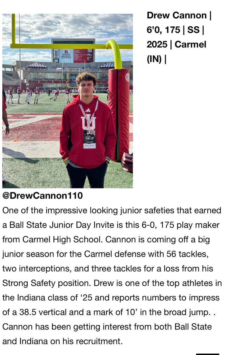 Thank you for the write up @6starfootballMO @BallStateFB @SWiltfong247 @Bryan_Ault @CoachJuice_1 @football_carmel