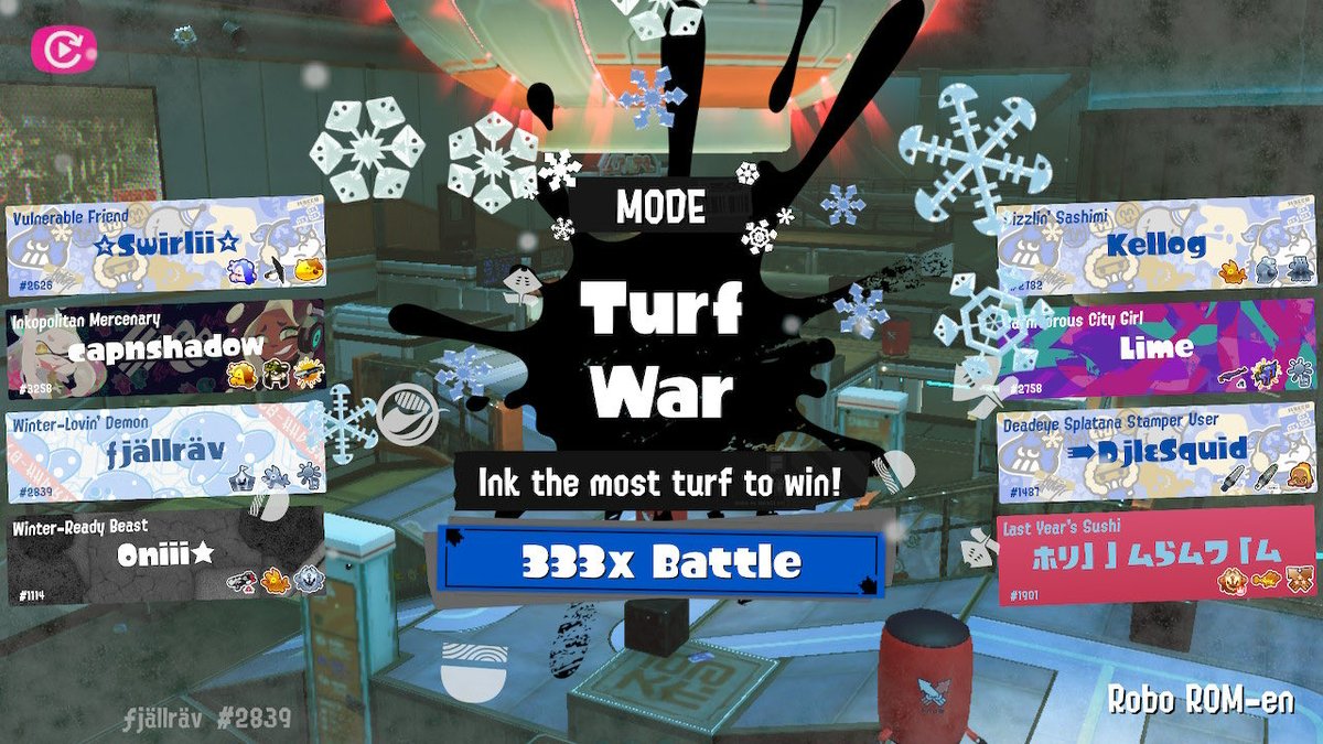 _hherio's tweet photo. I triggered a 333x battle at 00:38, 22 minutes before the Splatfest ended, and all I could think about during the match was Cardi B saying “Is Pepsi okurrr?”. I won it by the way :) #Splatoon3 #NintendoSwitch #Splatfest #FrostyFest #TeamFriends https://t.co/qBLWL5alxU