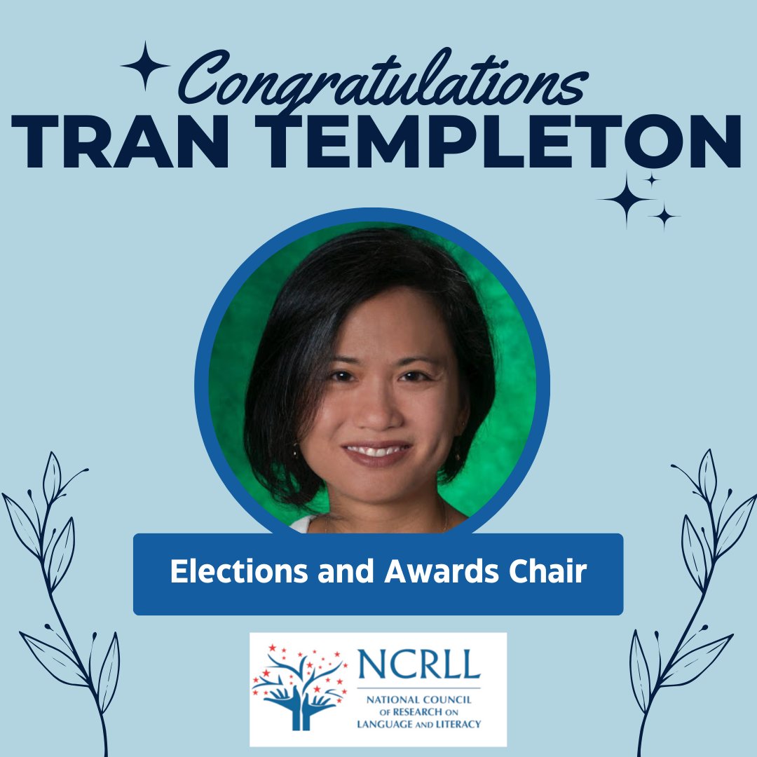 NCRLLorg's tweet photo. Please join us in welcoming our incoming NCRLL Executive Board!
Dr. @trantempleton, Elections and Awards Chair https://t.co/uzU3VuT3kJ