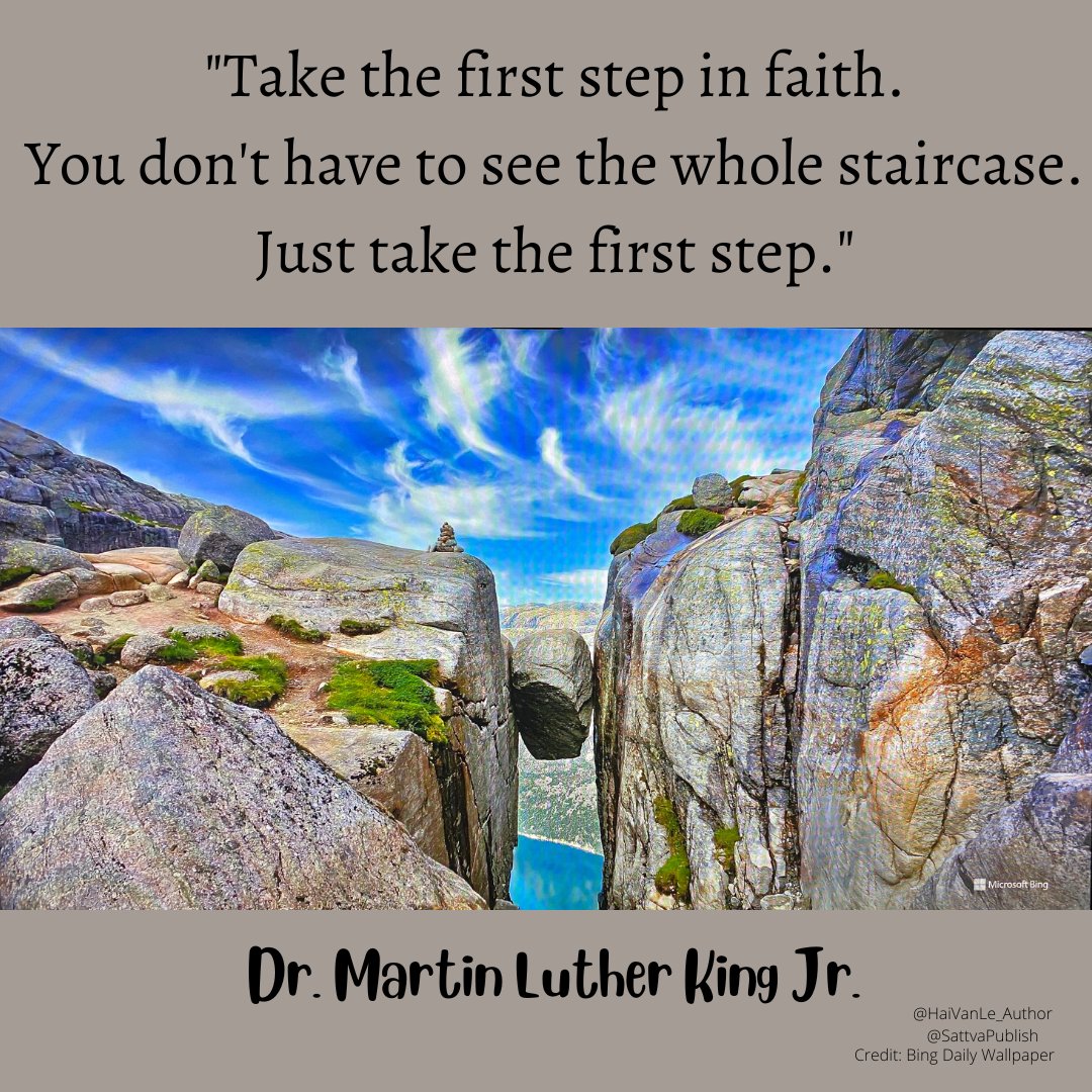 Take the first step in faith. You don't have to see the whole staircase. Just take the first step. ~ Dr. Martin Luther King Jr. ✨☮️💗🕊️🙏🌍👼🌻💞🌏🕊️ #ThinkBIGSundayWithMarsha #MLK #MLKQuotes #QODT #MLKWeekend #MLK2024 #MLKDay2024