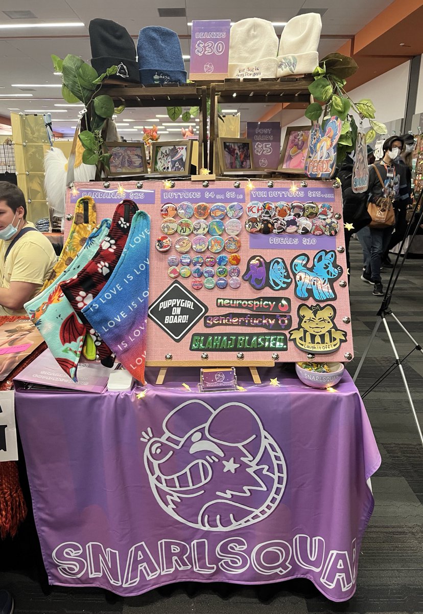SNARLco's tweet photo. it’s been a mad scramble this morning but we are officially set up at FC artist alley for today! come by and say hello!

#FC2024 https://t.co/sjLX3TpmLW