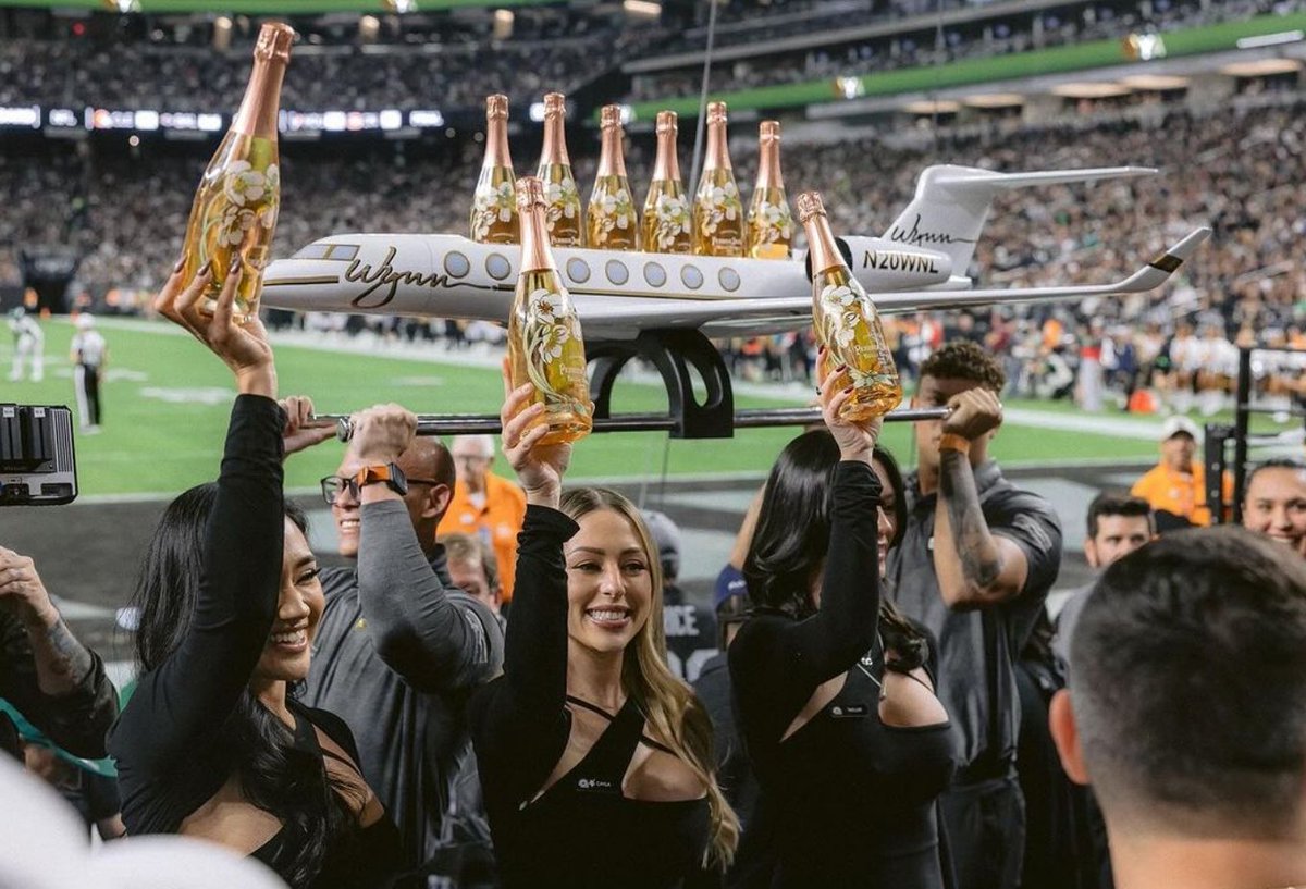 Bottle service and perfect views of the game 🏈 🍾  Experience game day like never before at Wynn Field Club. <a href="/wynnfieldclub/">wynnfieldclub</a>
.
.
.
#travel #viptravel #luxurytraveladvisor #luxurytravel #travelgram #explore #vacation  #foryou #Wynnfield #nfl #allegiantstadium #bottleservice