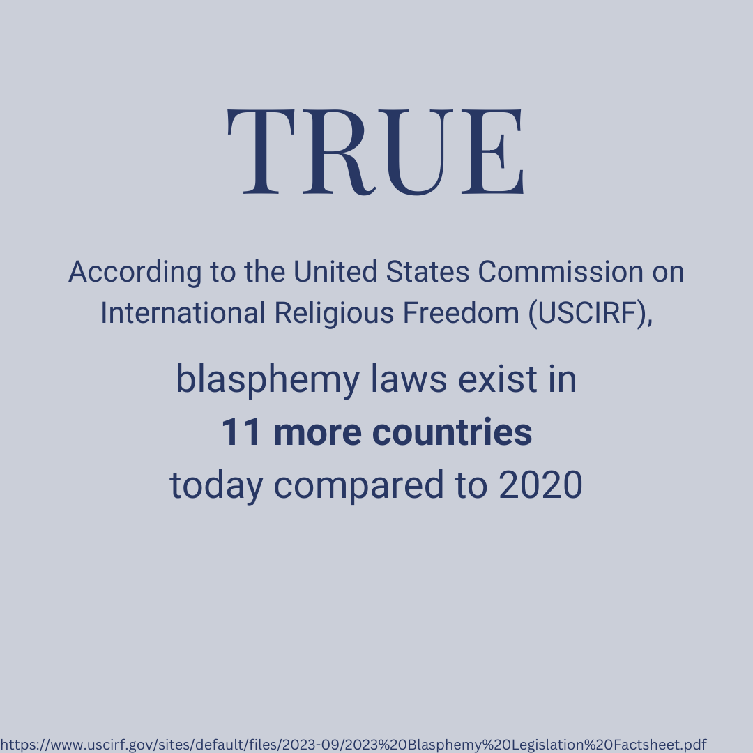 ExmuslimsOrg's tweet image. 🥁🌍 Drumroll please... 🥁

TRUE! 📢 According to USCIRF, blasphemy laws exist in 11 more countries today than in 2020. 😱 Join EXMNA in the fight for #FreedomFROMReligion 🚀 Let's champion progress, not regression! 🌟🌐 #ReligiousFreedom #ProgressMatters