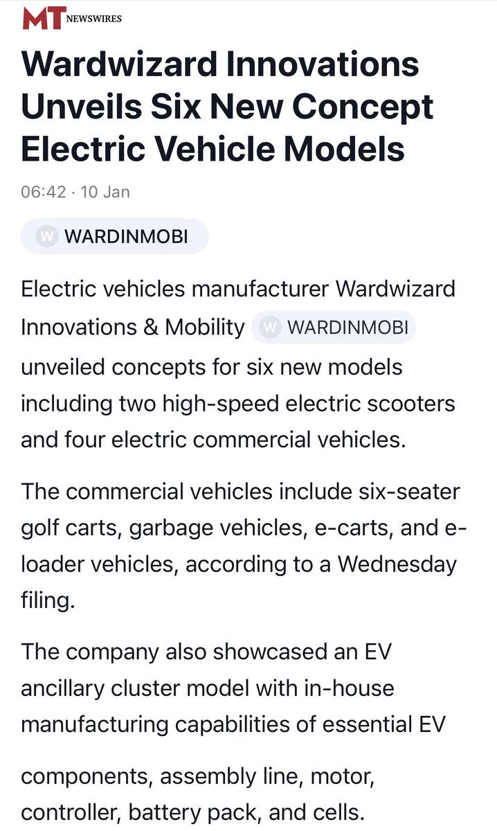 Sajid (@sajid_rvd) on Twitter photo Thread 1:
<a href="/WW_wardwizard/">WardWizard Innovations & Mobility Limited</a>
🚀: A powerhouse in the electric vehicle space seems to be all set for next rally.
#EVRevolution - Wardwizard is steering India towards a greener future with its innovative approach to electric mobility. 🌱 #wardwizard
1/2 Thread 1:
<a href="/WW_wardwizard/">WardWizard Innovations & Mobility Limited</a>
🚀: A powerhouse in the electric vehicle space seems to be all set for next rally.
#EVRevolution - Wardwizard is steering India towards a greener future with its innovative approach to electric mobility. 🌱 #wardwizard
1/2