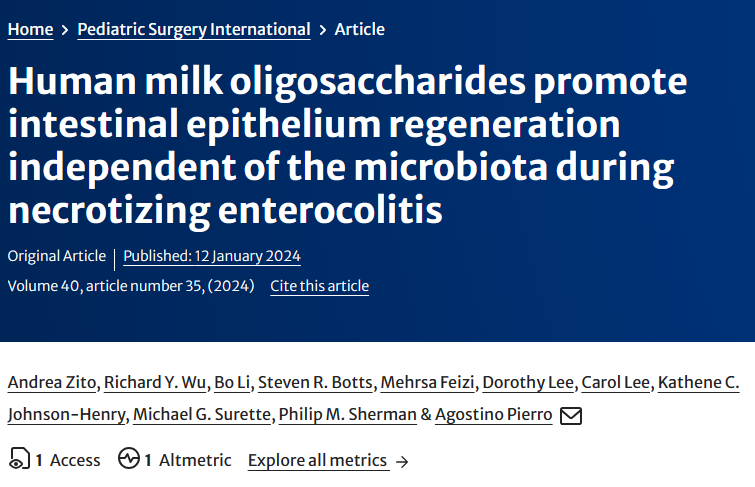Intriguing new study using organoid models shows #humanmilk oligosaccharides promote gut epithelium regeneration *independent of microbiota*

Sheds new light on how #breastmilk prevents NEC in fragile preemies. It's not only about the #microbiome!

link.springer.com/article/10.100…