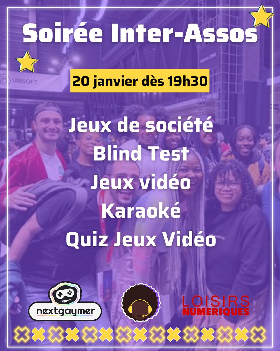 Dernière ligne droite avant THE soirée 🥳 avec <a href="/afrogameuses/">Afrogameuses</a> et <a href="/NextGaymer/">nextgaymer</a>

On vous remet le lien pour vous inscrire si ce n'est pas déjà fait 😉

helloasso.com/associations/g…

🎉🥳🎮🎲👨‍🎤👩‍🎤🎤