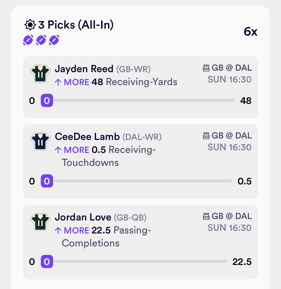 SweatWithSteve's tweet photo. Some Early game fun #dabble #prizepicks #nfl #packers #cowboys #dak #ceedee #underdog https://t.co/tmq40iBuOx