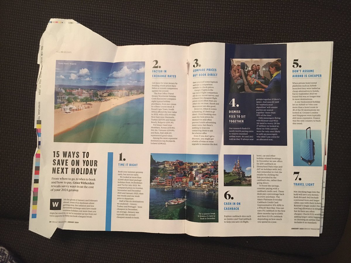 GeodRuth's tweet image. Bit of a printing/cutting issue for the January issue of @WhichUK magazine. Missing the bottom corners of most pages 😳