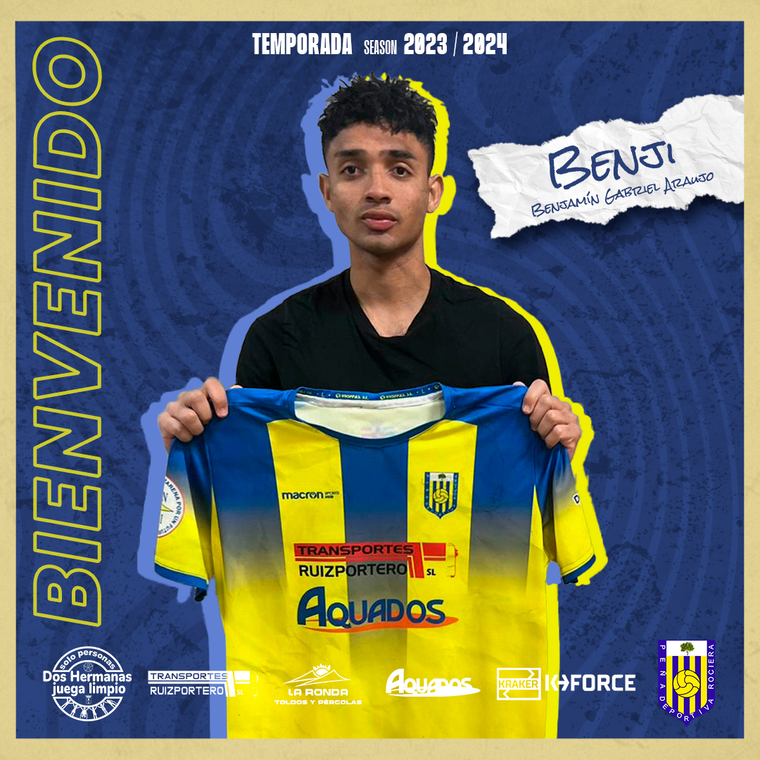 Rocieraoficial's tweet photo. 📣 OFICIAL | La #Rociera incorpora a Benjamín Gabriel Araujo ("Benji") procedente del @cd_luchogarcia .⚽️🇨🇴
¡Bienvenido auriazul, @bgabri10 ! 💙💛
#SomosRociera #SomosBarrio #NosomosunaModa https://t.co/QfPbwpgBjp