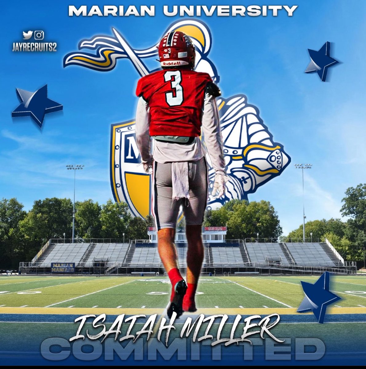 isaiahmillerr's tweet photo. 100% COMMITTED! Go Knights! @CoachKarrasJr @Coach_Jay53 @rldeckard @MU_CoachKing @Coach_TyBless @CoachConrad50 @RandyVanderbush https://t.co/AfWDfuJCRZ