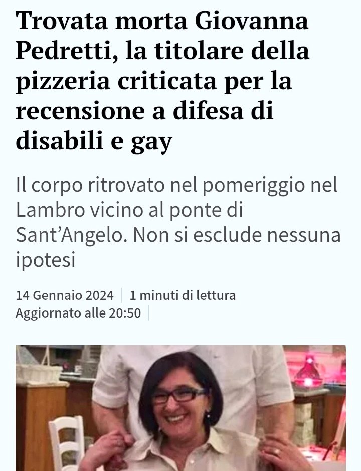 IstintoDiVino's tweet photo. Non so quale sia il motivo della sua morte ma questa notizia mi turba molto.
#Pedretti #GiovannaPedretti #Vignole https://t.co/f7Fal9sEaK
