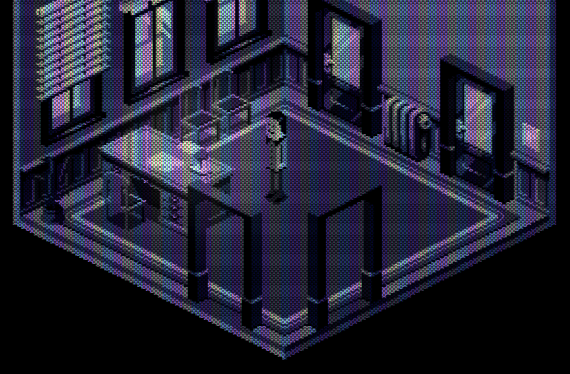 Here's Mr Placeholder's world using a CRT shader created by <a href="/Jjagg_dev/">Jjagg</a>. Been stripping out some stuff I don't need to use, and by some miracle (given my sketchy shader skills) it still works! 😯😀

<a href="/hot_piping/">Craig Stevenson</a> #gamedev #monogame #indiedev #pixelart #isometric