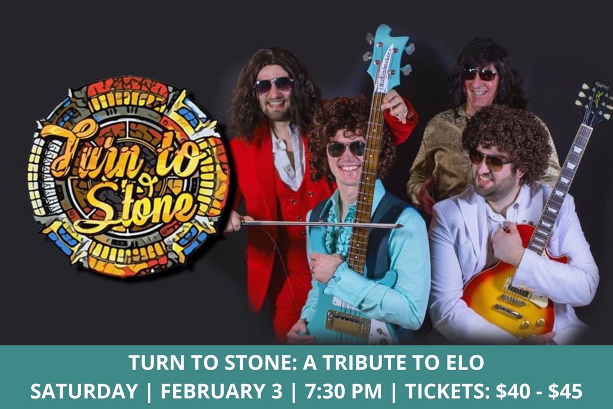 CalhounGEM's tweet photo. Coming up next at The GEM
Turn to Stone: A Tribute to ELO
Saturday, February 3 at 7:30pm
Ticket price: $40 - $45
๐๏ธ https://t.co/M5J0Y2dhyU
Promo video: https://t.co/fuJ4mgKrzH
#seeyouattheGEM #music #concert #tributeband #turntostone #electiclightorchestra https://t.co/BtEsJ4anKb