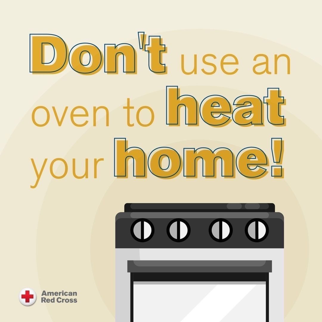 HindsEOC's tweet image. We can't stress this enough - No matter how cold you feel, NEVER use an oven to heat your home. 

Also, if you must use a space heater, please keep it at least 3 feet away from everything.

#EndHomeFires #WinterWeatherSafety #FiresSafety