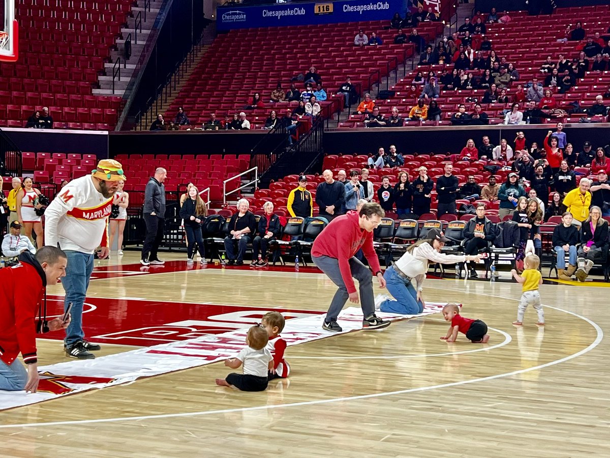 RJVoices's tweet image. On the mic today announcing @TerpsWBB vs @PurdueWBB at Xfinity Center! In addition to the famous 4th Quarter dance party it was also Baby Races with Testudo!!! #GoTerps #FearTheTurtle #BabyRaces