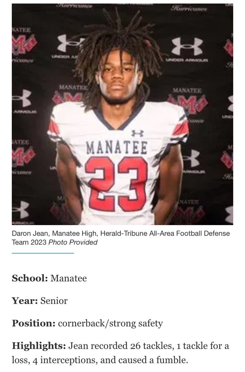 #AGTG Blessed to be named as an All-Area Defensive Back‼️🙏🏽 <a href="/JacquezGreen/">𝐃. 𝐉𝐚𝐜𝐪𝐮𝐞𝐳 𝐆𝐫𝐞𝐞𝐧</a> <a href="/ConleyTZiah/">Coach T'Ziah Conley 🏈</a> <a href="/RecruitManatee/">Manatee Recruiting 🏆🏆🏆🏆🏆🏆</a> <a href="/THEcoachBMAC/">𝑪𝒐𝒂𝒄𝒉 𝘽𝙧𝙞𝙖𝙣 𝙈𝙘𝘾𝙡𝙤𝙮</a>