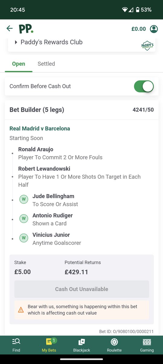 chunk_97's tweet photo. @paddypower Araujo got sent off 15 mins ago, and still haven't been offered a cash out. https://t.co/asLomh22T5