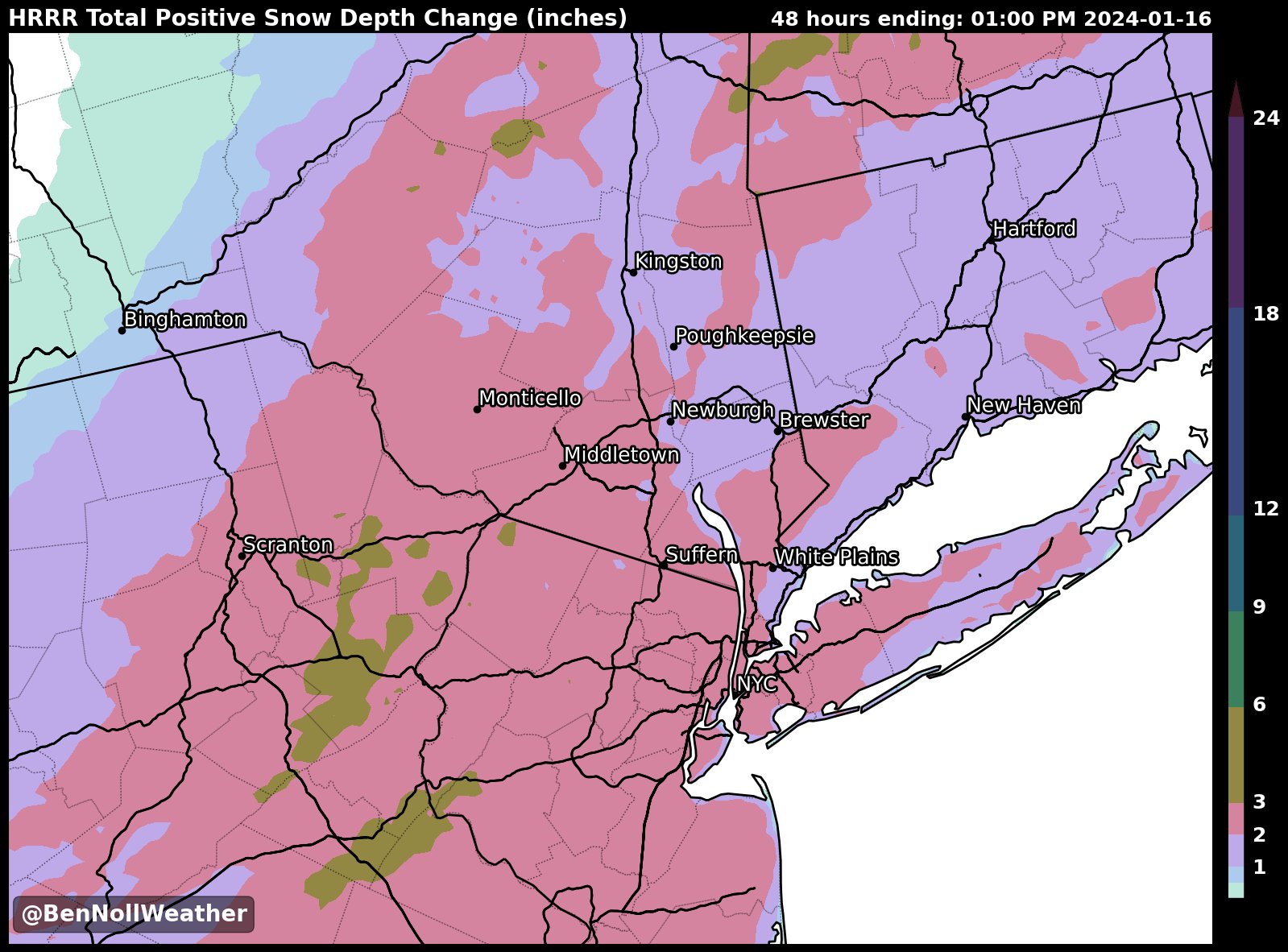 Ben Noll on X: This map highlights the places that are forecast