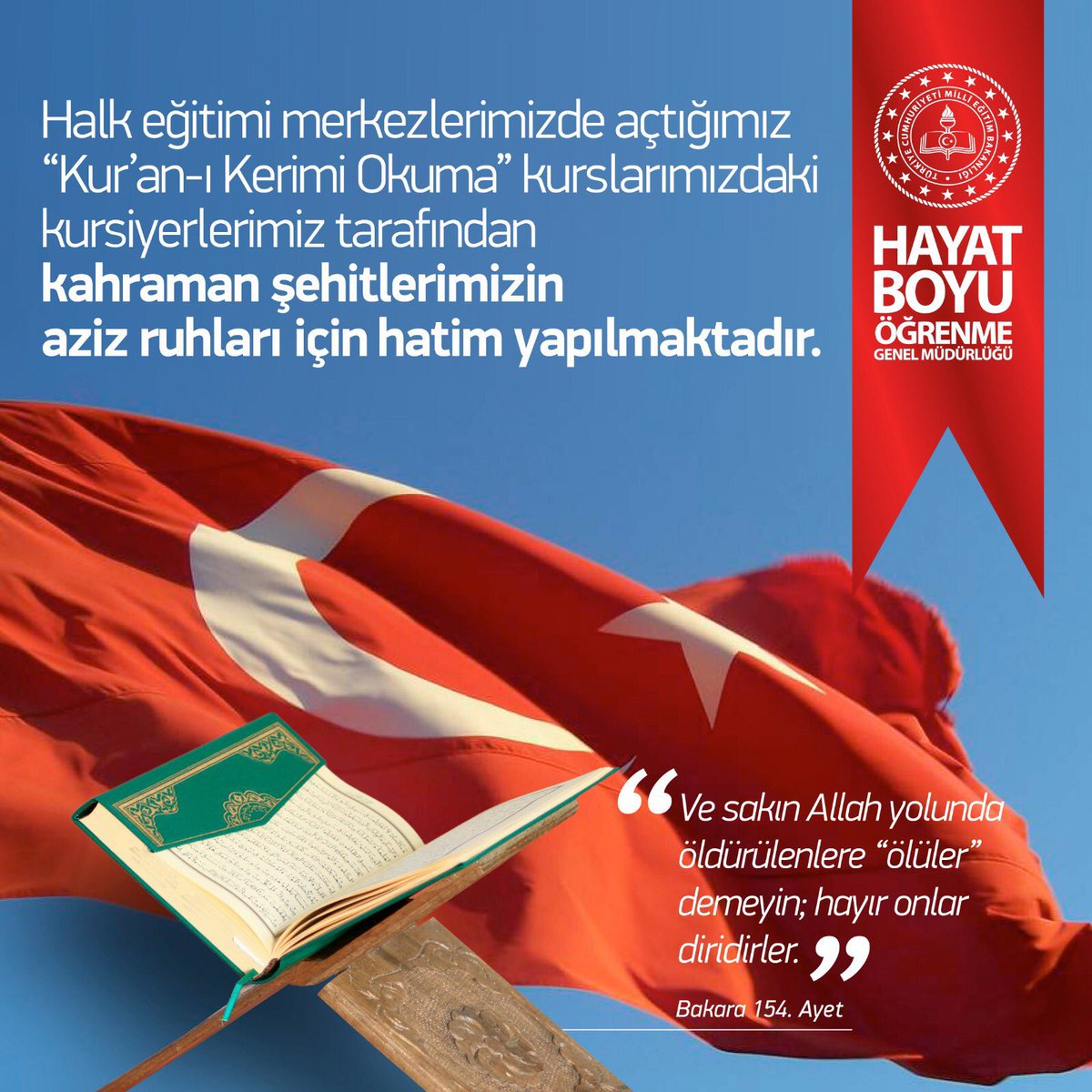 Vatanımız uğruna bayrağa sarılan Şehitlerimizin bıraktıkları değerlere tüm kalbimizle sonsuza dek sarılacağız.
#HayatBoyuYanınızdayız

<a href="/tcmeb/">Millî Eğitim Bakanlığı</a>
<a href="/Yusuf__Tekin/">Yusuf Tekin</a>
<a href="/CelileErenOKTEN/">Celile Eren ÖKTEN</a>
<a href="/cengizmete/">Cengiz Mete</a>
