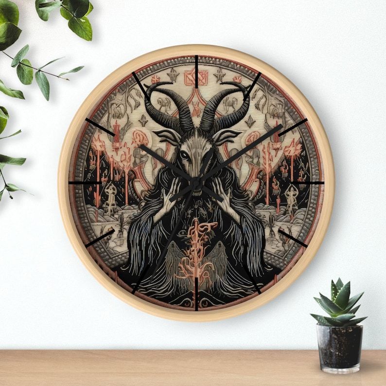 GothicInfluence's tweet image. Elevate your decor with a touch of mystery! Our 'Dark Times Hanging Clock' 🕰️ with Baphomet design is a conversation starter. #GothicTime #MysticDecor #UniqueClocks #HomeStyle

- Etsy buff.ly/3SeCFMc