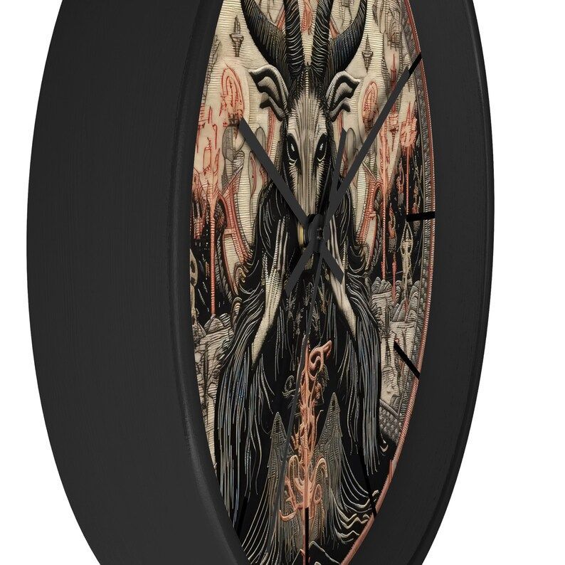 GothicInfluence's tweet image. Elevate your decor with a touch of mystery! Our 'Dark Times Hanging Clock' 🕰️ with Baphomet design is a conversation starter. #GothicTime #MysticDecor #UniqueClocks #HomeStyle

- Etsy buff.ly/3SeCFMc