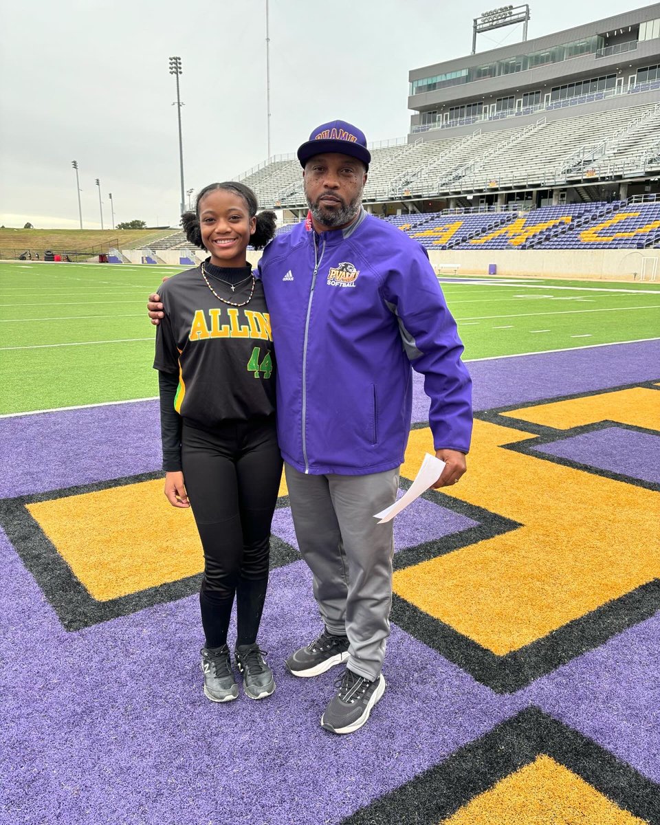 Over the weekend I had a great visit and attended the @pvamusoftball camp! Thank you to @CoachBandin and @CoachVLB for such an amazing learning experience! I’m excited to come back in the fall for the next one💜💛#unofficialvisit #royalseliteathletics #ALLIN