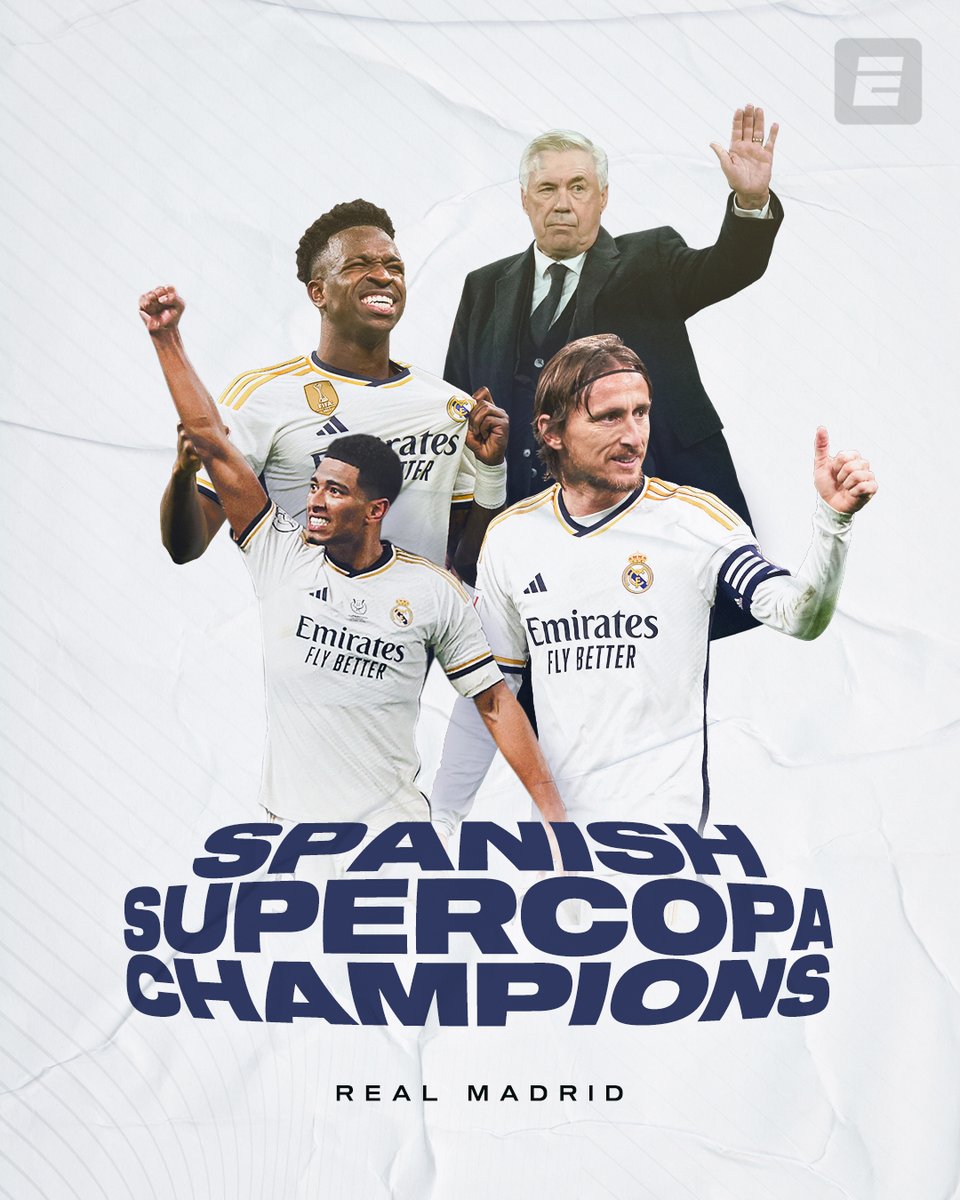 REAL MADRID ARE SPANISH SUPER CUP CHAMPIONS 🏆

They've won SEVEN of NINE meetings against Barca in Spanish Super Cup final history 😮

DOMINANCE 👑