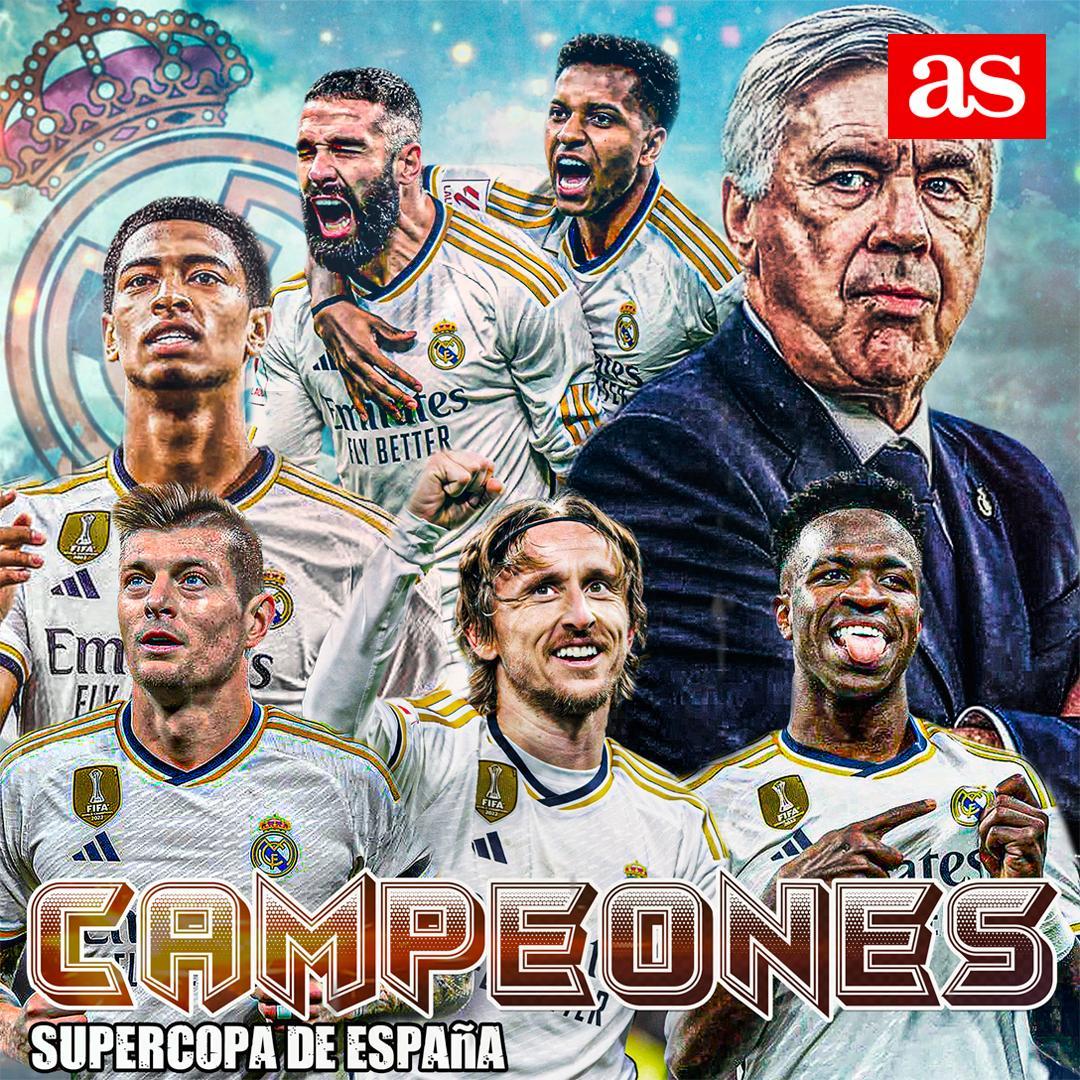 diarioas's tweet photo. 🏆 ‼️𝐄𝐥 𝐑𝐞𝐚𝐥 𝐌𝐚𝐝𝐫𝐢𝐝 𝐞𝐬 𝐂𝐀𝐌𝐏𝐄𝐎́𝐍 𝐝𝐞 𝐥𝐚 𝐒𝐔𝐏𝐄𝐑𝐂𝐎𝐏𝐀 𝐝𝐞 𝐄𝐬𝐩𝐚𝐧̃𝐚‼️ 🏆

🔥 Exhibición de los de Ancelotti ante el Barça para lograr el título en Riad y volver a ser el REY 👑
#RealMadrid #RealMadridBarça #superSupercopa #ElClásico https://t.co/JXmKqBYFMQ