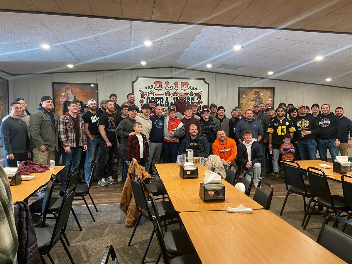 hoijim's tweet photo. This is Eureka College!  Not sure what’s going on at the college now - but today an incredible group of Eureka College players and alums showed up to support and thank outgoing coach Kurt Barth.  Their pride in playing for Coach Barth was amazing.  Best of luck and thanks, Kurt! https://t.co/Fzfxhjt7bl