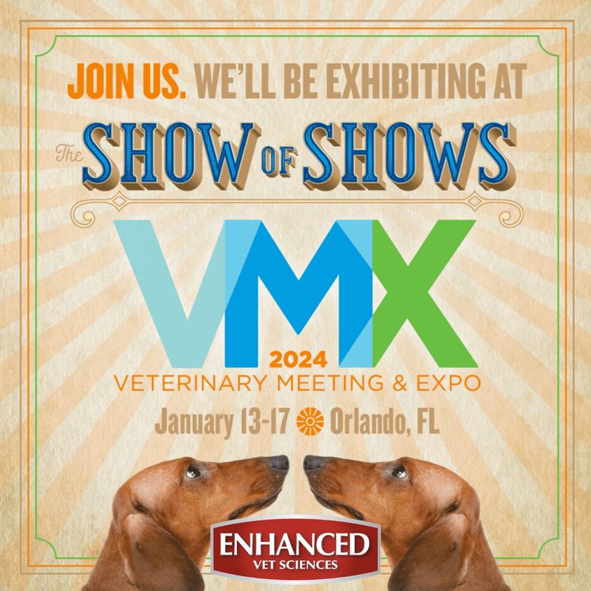 EnhancedVet's tweet photo. Happy 2024 from all of us at Enhanced Vet Sciences! We hope that you and your family had a great holiday season.

We appreciate all the support and feedback we received from you at the last Vet Show in New York. We are now exhibiting at the VMX 2024 Veterinary Conference starting this Saturday to Wednesday in Orlando Jan 13-17.

We encourage everybody to drop by our booth (#1194) if you are attending, get new samples and enter our free draws for a one-year personalized supply of EVS products, featuring our clinically proven, Tailored-To-You Formulations, and Get Your Pet on Your Bag... among other draws for free gifts, products & more.

What is New and Exciting at EVS? Click on one of the links below…

Take one of our three minute tours to learn more about our Membership and Affiliate Programs:
https://t.co/QSGaYlHjDr

Or watch one of our hilarious videos featuring Paris Pup on her adventures Getting Dogs Mobile Across the Nation:

https://t.co/8yvNaZ3wpn

Looking forward to seeing you here in Orlando!