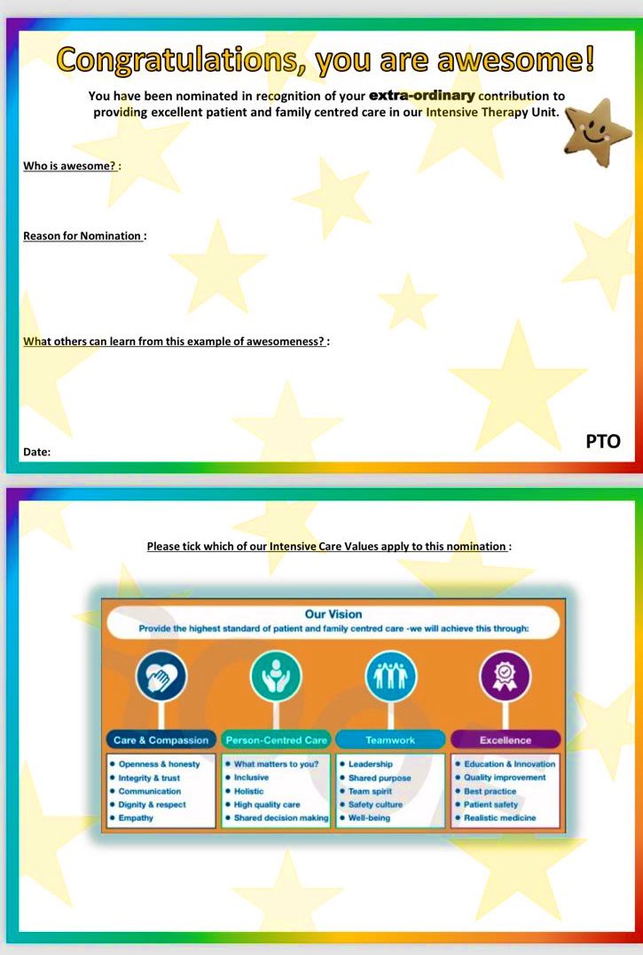 Our new ‘Learning from Excellence’ cards 🤩 A project developed from inspiration at the @ScotACCPs conference and a fantastic presentation from @rachaelnasser 👏🏼 Well done @McanenyAnn and @LindsayHill2 leading this project ❤️ Good work always leads to learning for the future 👌🏼