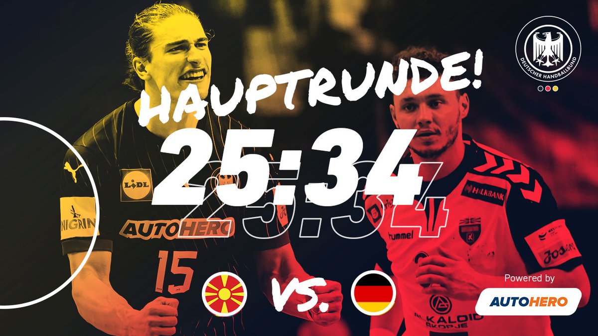 DHB_Teams's tweet photo. Zweites Spiel ✅ Zweiter Sieg ✅ HAUPTRUNDE! ✅🙌
📸 kolektiff/EHF #MKDGER #WIRIHRALLE #aufgehtsDHB #Handball @EHFEURO https://t.co/dKFTkFJbXi
