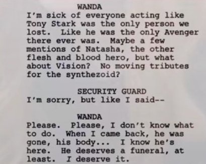 filmzwanda's tweet photo. THIS DELETED WANDAVISION SCRIPT STILL GOT ME ON CHOKEHOLD https://t.co/AHmMv0dtcJ