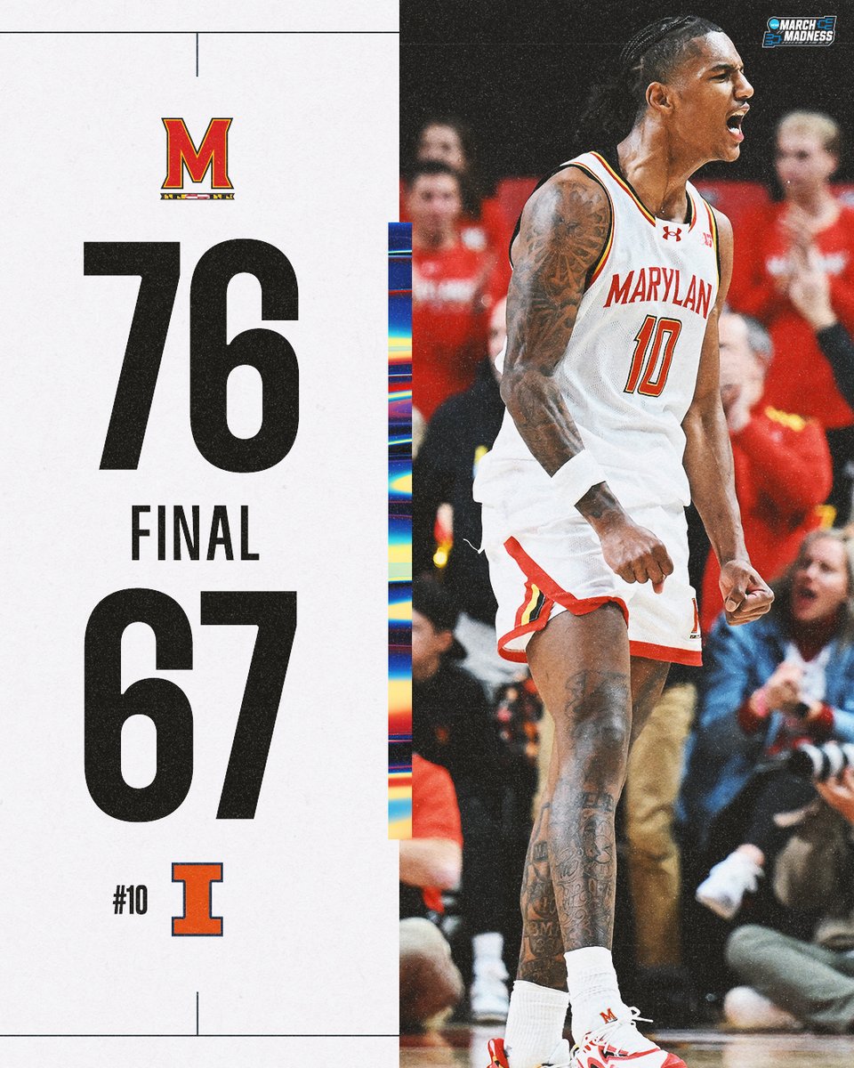 MARYLAND UPSETS NO. 10 ILLINOIS 🚨

The Terps win in Champaign behind a double-double from Julian Reese 🐢