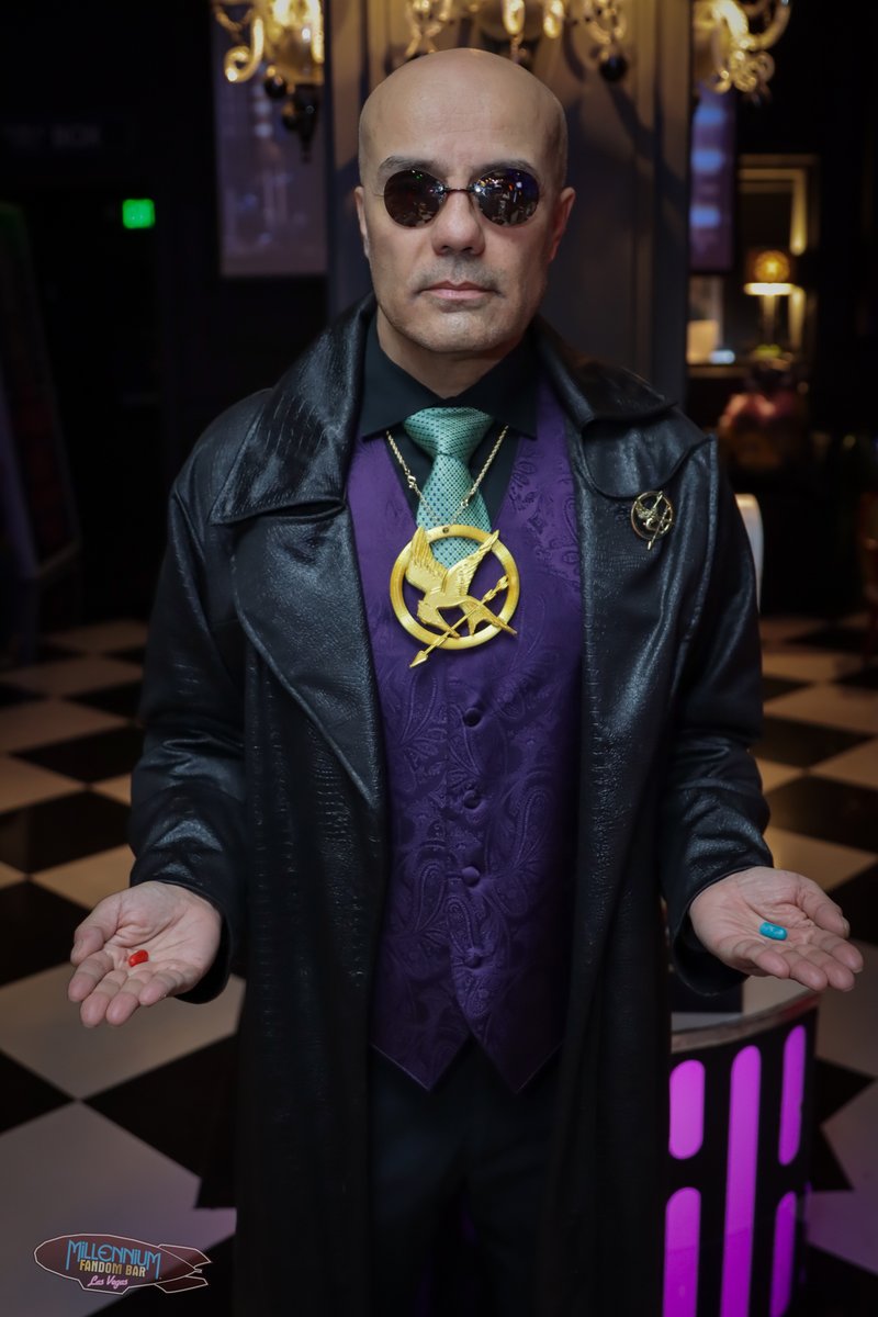 AlexPusineri's tweet photo. "Remember... all I'm offering is the fandom. Nothing more." 😁😎  

The first HUNGER GAMES GALA COSPLAY PARTY &amp; CONTEST at the Millennium FANDOM BAR - Las Vegas (@FandomBarLV) was outstanding &amp; Fun! 🤩  

'Cosplay or not, Let's Fandom!'  
https://t.co/5VDCYnjE3B https://t.co/pYe9SaqRAM