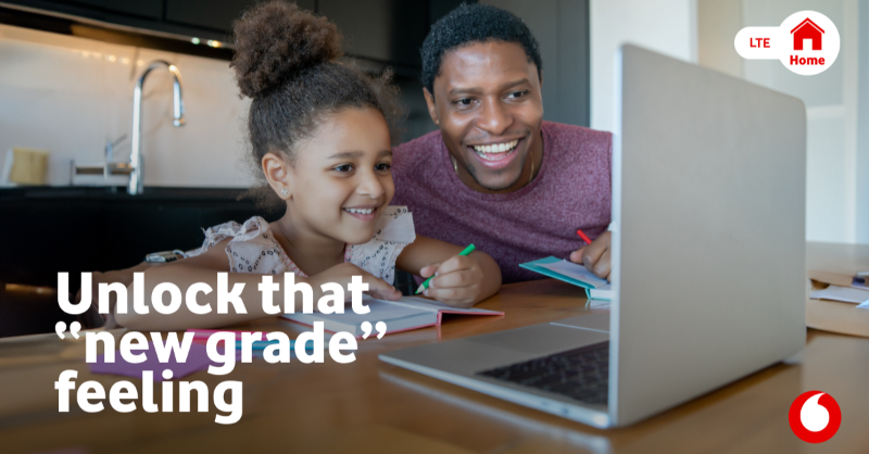 Vodacom's tweet photo. Bring your kids' learning into the future with affordable Vodacom Home Internet LTE.
#UnlockYourSummer and give them an epic start to the school year and power their potential. 🎒📚💡