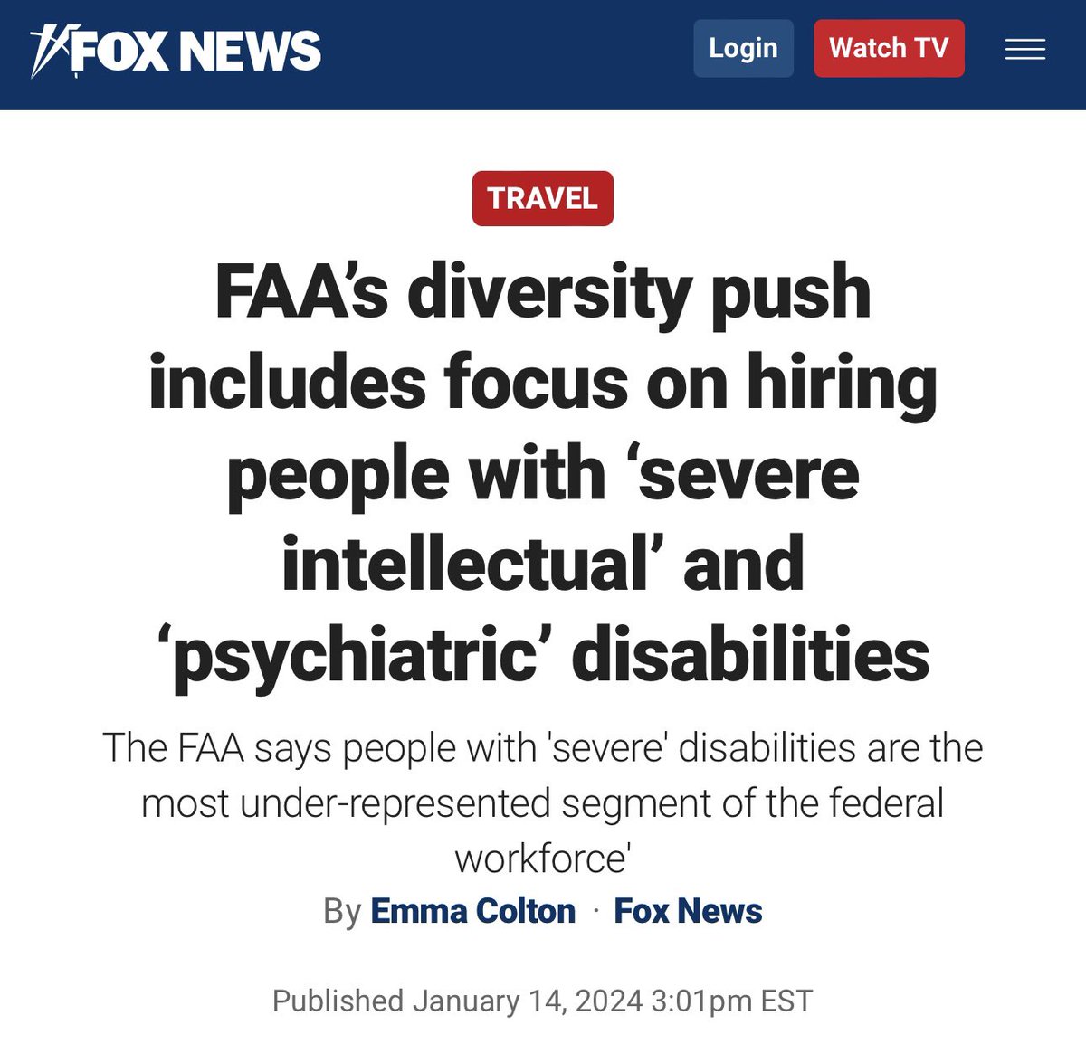 HOLY SH*T. People with severe intellectual and psychiatric disabilities will be in charge of your air travel because of diversity quotas.

DEI will get people killed.
