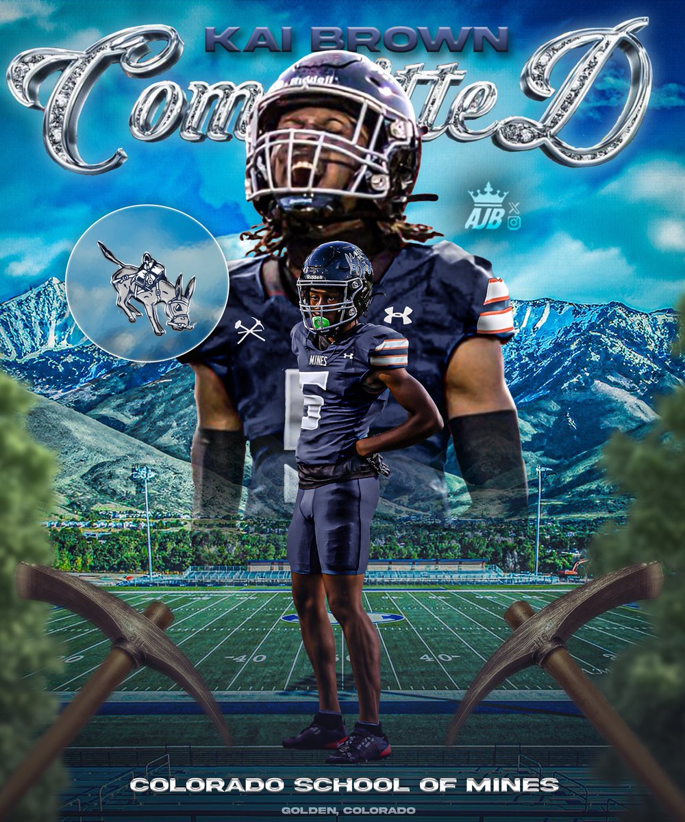 Kahiel “Kai” Brown (@kahielbrown) on Twitter photo COMMITTED!! Extremely blessed to announce I will be continuing my journey with Colorado School of Mines.
<a href="/MinesFootball/">Mines Football</a> <a href="/CoachAMakransky/">Anthony Makransky</a> <a href="/CoachDiedrick/">Ryan Diedrick</a> <a href="/coach_sterbick/">Pete Sterbick</a> COMMITTED!! Extremely blessed to announce I will be continuing my journey with Colorado School of Mines.
<a href="/MinesFootball/">Mines Football</a> <a href="/CoachAMakransky/">Anthony Makransky</a> <a href="/CoachDiedrick/">Ryan Diedrick</a> <a href="/coach_sterbick/">Pete Sterbick</a>