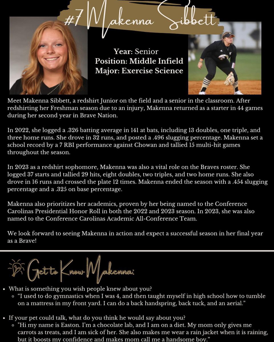 Senior Season is just around the corner. Proud of my #7!! <a href="/UNCP_Softball/">UNCP Softball</a> <a href="/Mak_sibbett2020/">MaKenna Sibbett</a> 
Let’s Go Braves!